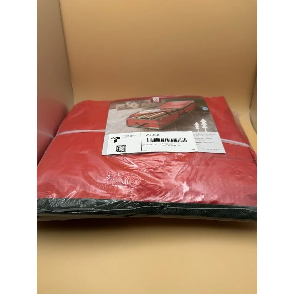 Red Waterproof Gift Wrap Storage Bag - 41 Inches, Organize Holiday Supplies
